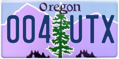 OR license plate 004UTX