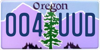 OR license plate 004UUD