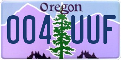 OR license plate 004UUF
