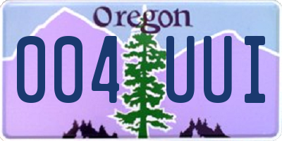OR license plate 004UUI