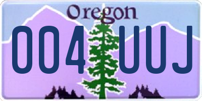 OR license plate 004UUJ