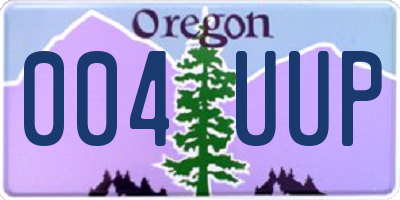 OR license plate 004UUP