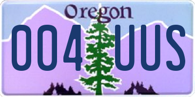 OR license plate 004UUS