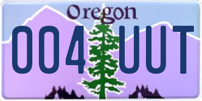 OR license plate 004UUT