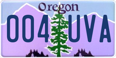 OR license plate 004UVA