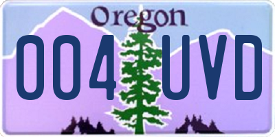 OR license plate 004UVD