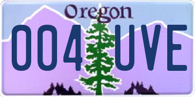OR license plate 004UVE
