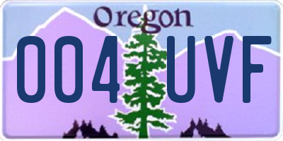 OR license plate 004UVF