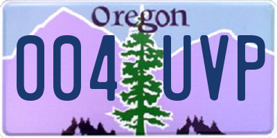 OR license plate 004UVP