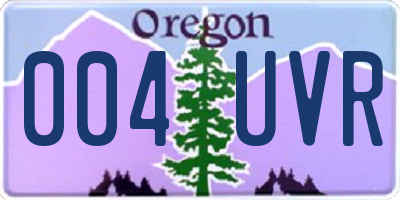 OR license plate 004UVR