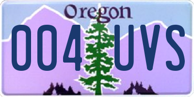 OR license plate 004UVS
