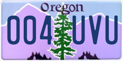 OR license plate 004UVU