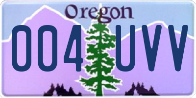 OR license plate 004UVV