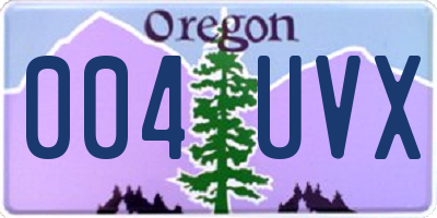 OR license plate 004UVX