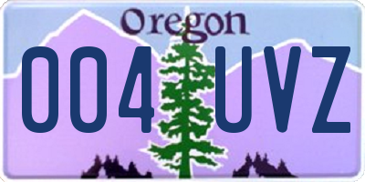 OR license plate 004UVZ
