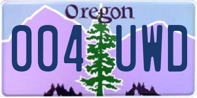 OR license plate 004UWD