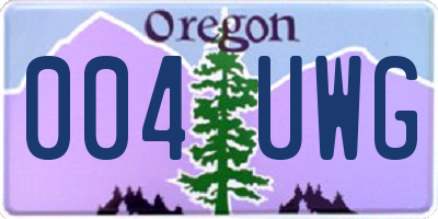 OR license plate 004UWG