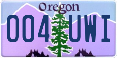 OR license plate 004UWI