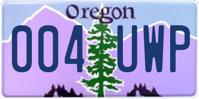 OR license plate 004UWP