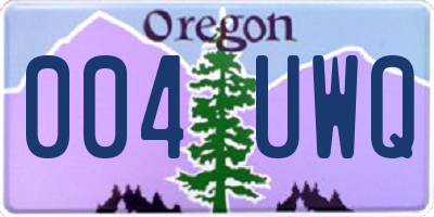 OR license plate 004UWQ