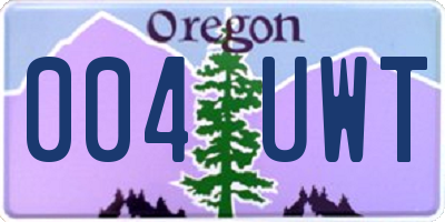 OR license plate 004UWT