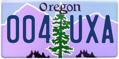 OR license plate 004UXA