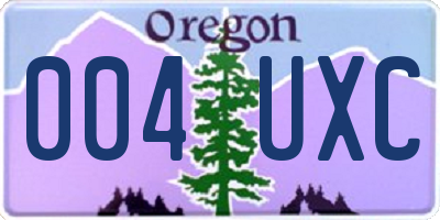 OR license plate 004UXC