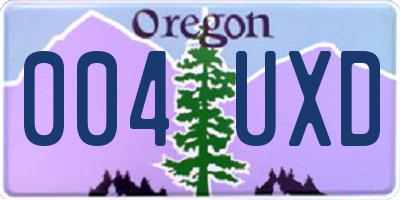 OR license plate 004UXD