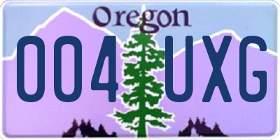 OR license plate 004UXG