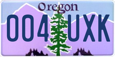 OR license plate 004UXK