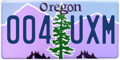 OR license plate 004UXM