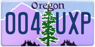 OR license plate 004UXP