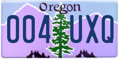 OR license plate 004UXQ