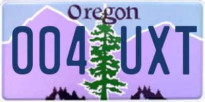 OR license plate 004UXT