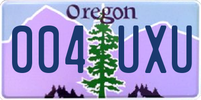 OR license plate 004UXU