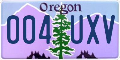 OR license plate 004UXV
