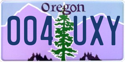OR license plate 004UXY