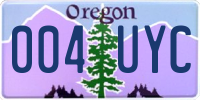 OR license plate 004UYC