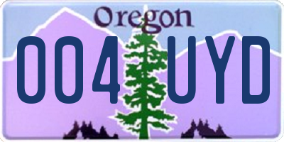 OR license plate 004UYD