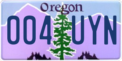 OR license plate 004UYN