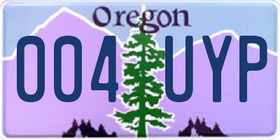 OR license plate 004UYP