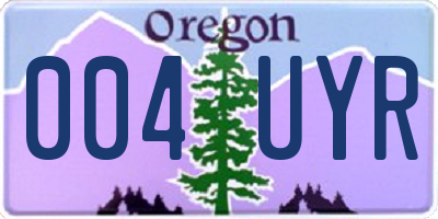 OR license plate 004UYR