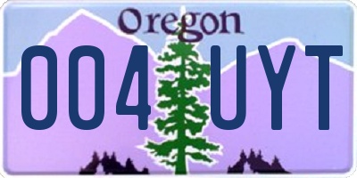 OR license plate 004UYT