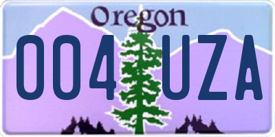 OR license plate 004UZA