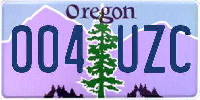 OR license plate 004UZC