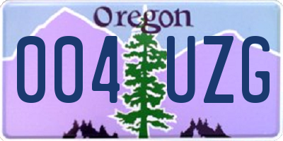 OR license plate 004UZG