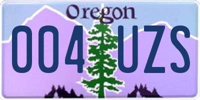 OR license plate 004UZS