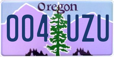 OR license plate 004UZU