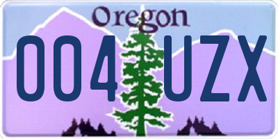 OR license plate 004UZX