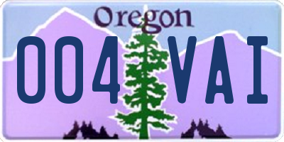 OR license plate 004VAI